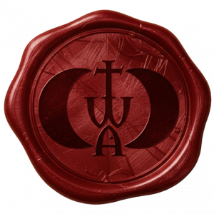 A wax seal depicting The Wayward Alchemist logo